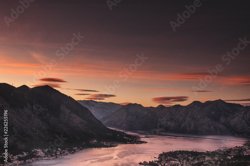 Boka Kotorska sunset view