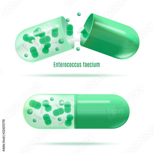 Medicines with Probiotic Bacteria Realistic Vector