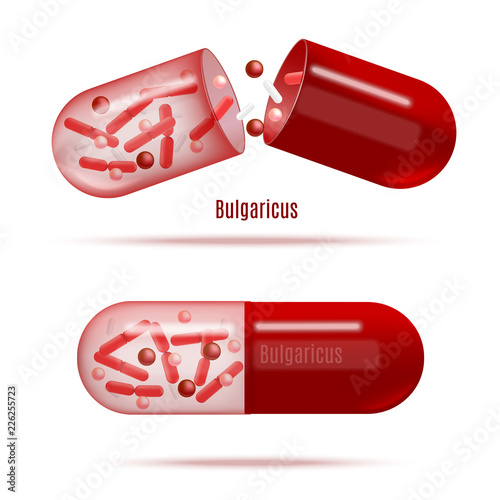 Medicines with Probiotic Bacteria Realistic Vector