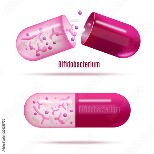 Medicines with Probiotic Bacteria Realistic Vector