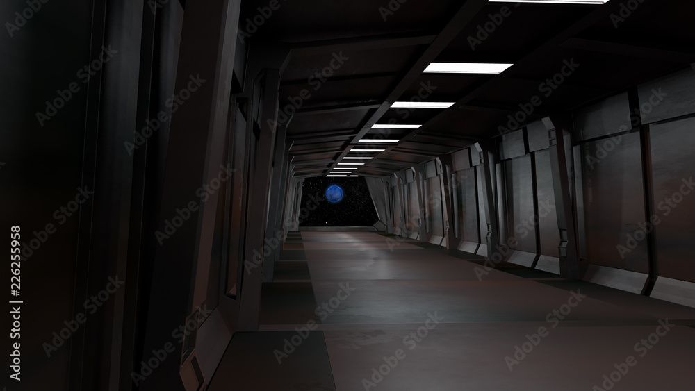 Space environment, ready for comp of your characters.3D rendering