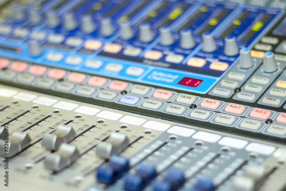 Digital mixer of the sound technician.