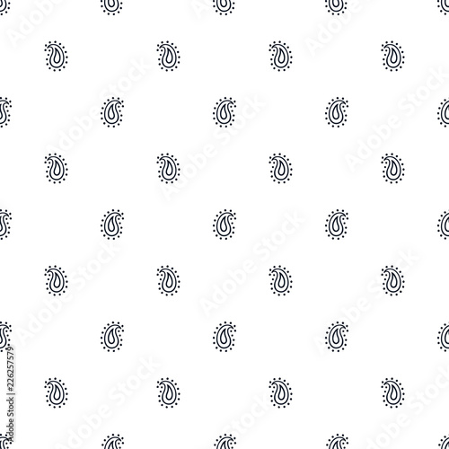 Vector illustration of paisley seamless pattern. Tribal simple texture. Can be used for textile design, surface, print, card, fabric, and wallpaper. Bohemian style.