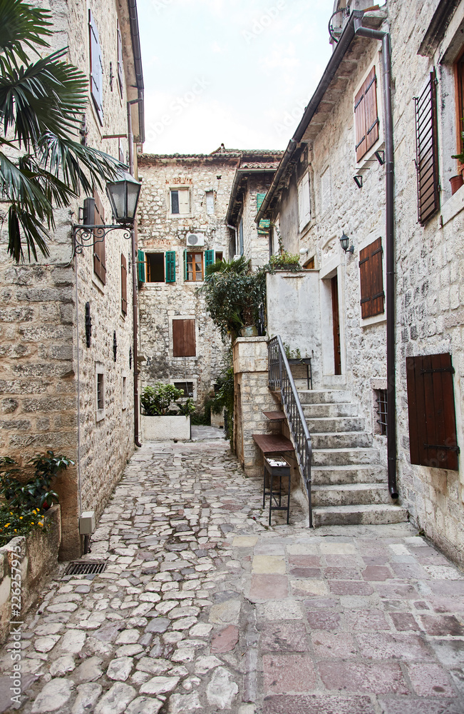 Montenegro. The Town Of Kotor. Streets of old Kotor. 