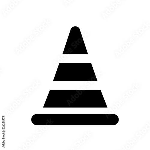 Traffic cone icon, road sign - stock vector