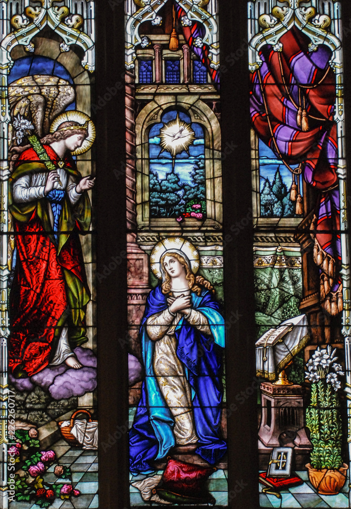 The Anunciation stain glass