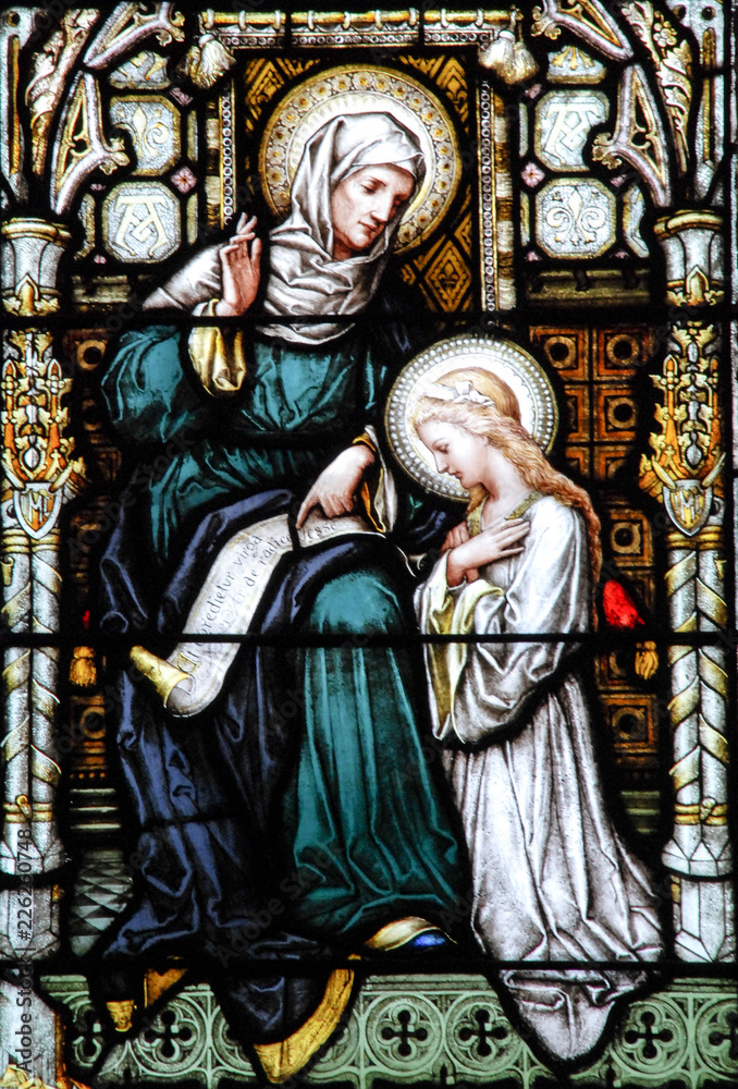 Saint Anne and the Virgin Mary stain glass