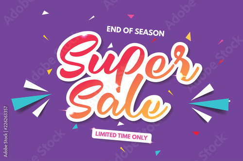 Super Sale Banner Template. Sale Banner Design. Abstract Sale Banner.