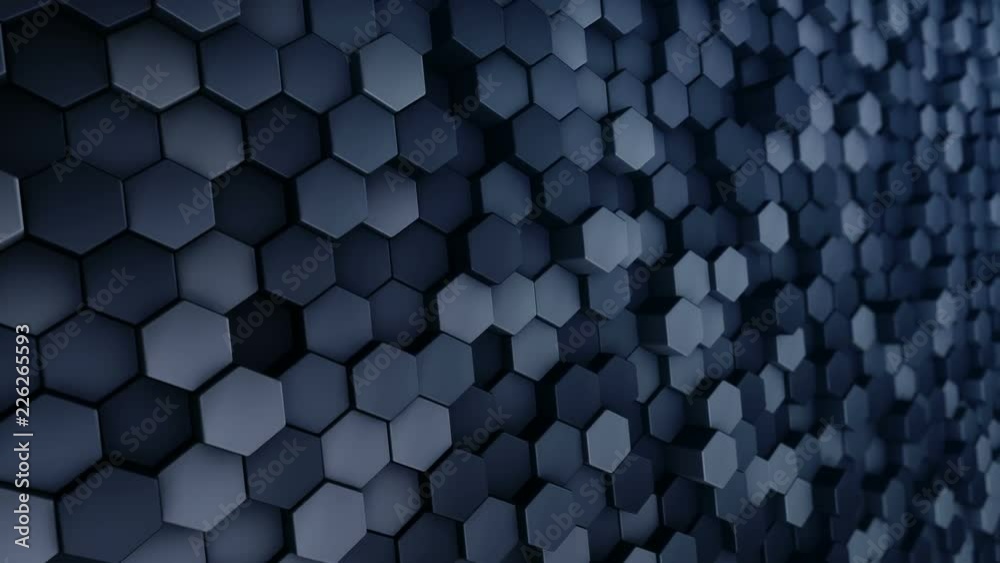 Abstract background with animation of wave mosaic of hexagons. Technological backdrop. Animation of seamless loop. Abstract background with animation of wave mosaic of hexagons. Technological backdrop. Animation of seamless loop.