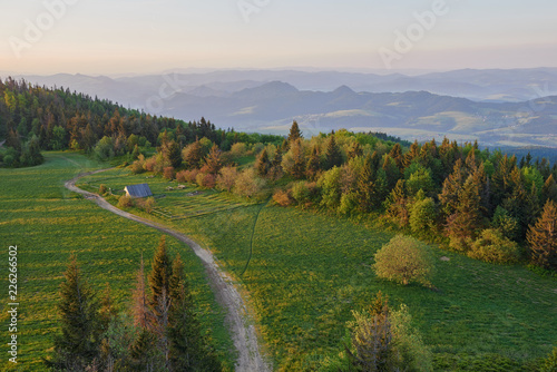 View from Luban peak in Gorce mountains, Poland