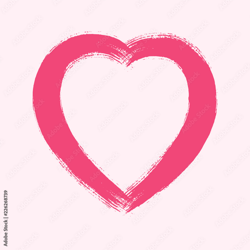 Heart Vector Shape Painted with Hand Made Brush Heart Vector Shape Painted with Hand Made Brush