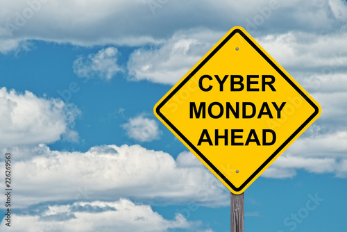 Cyber Monday Ahead Caution Sign