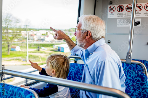 Grandfather and Grandson Spend Time Together Bonding