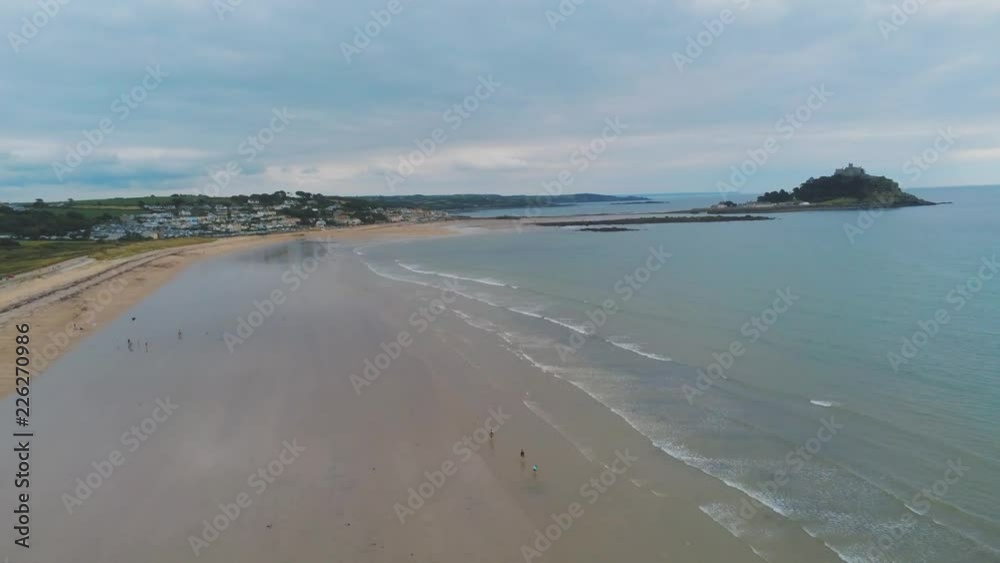 Flight over the Beach of Marazion in Cornwall Flight over the Beach of Marazion in Cornwall