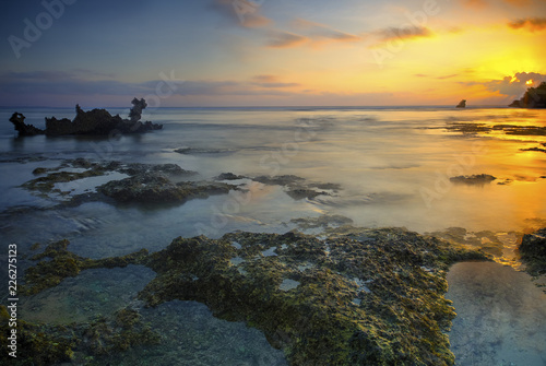Amazing sunrise at Bali Beach, Indonesia.