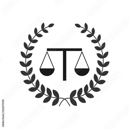 Justice scales lawyer logo, Scales of Justice sign icon. Court of law symbol, Abstract graphic icon, logo design template, symbol for company. low poly style.