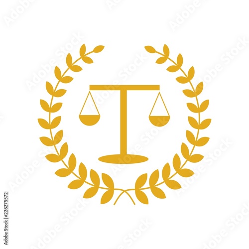Justice scales lawyer logo, Scales of Justice sign icon. Court of law symbol, Abstract graphic icon, logo design template, symbol for company. low poly style.