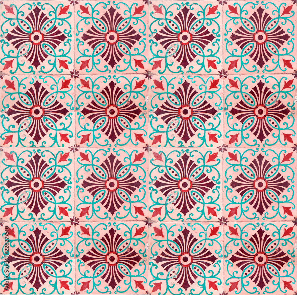 Collection of turquoise and orange patterns tiles Collection of turquoise and orange patterns tiles
