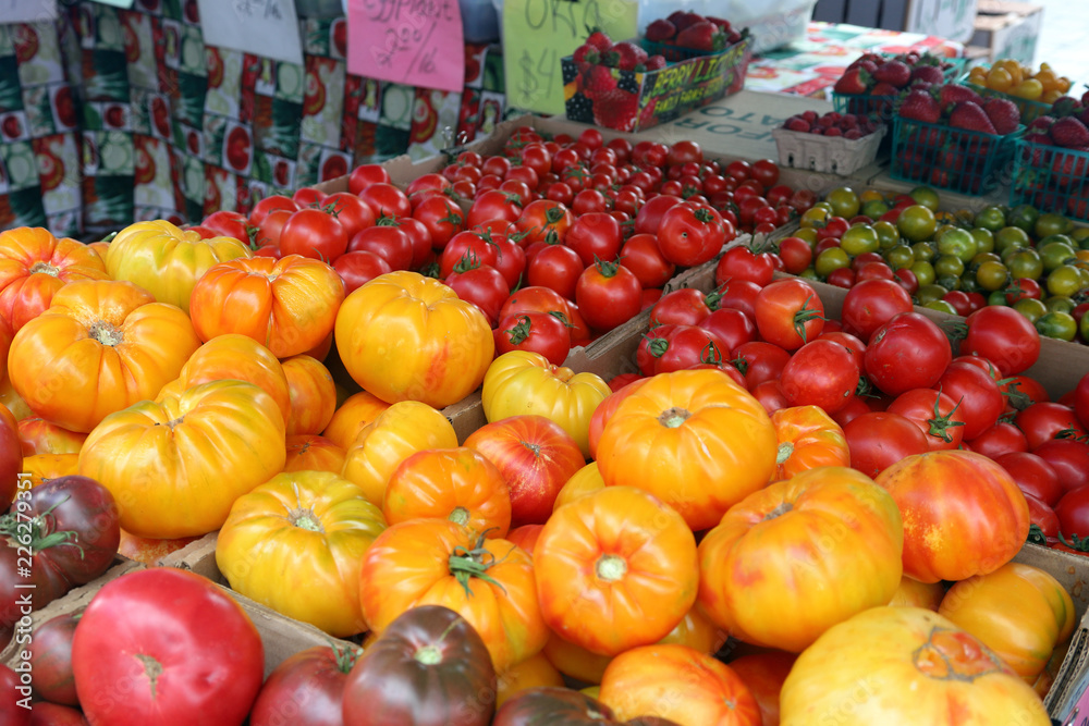 Tomatoes at open market Tomatoes at open market