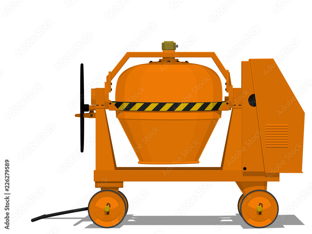 Isolated concrete mixer on transparent background Isolated concrete mixer on transparent background
