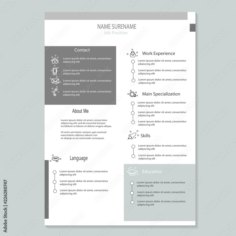 Obraz premium modern classy cv resume template