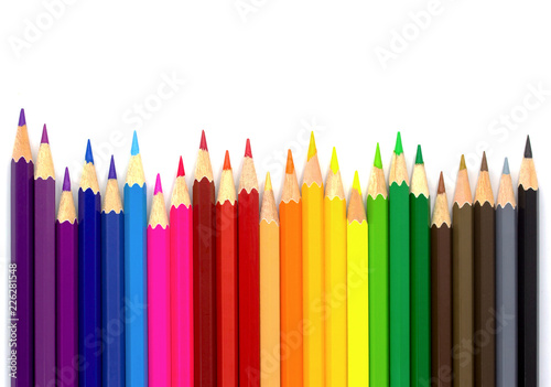 Color pencils isolated on white background.Close up