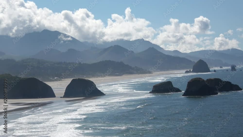 Cannon Beach Oregon. A Panoramic View from Ecola State Park. Cannon Beach Oregon. A Panoramic View from Ecola State Park.