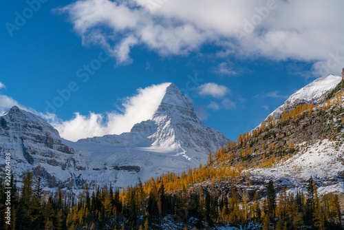 Mount Assiniboine sends clouds whisking off its summit photo