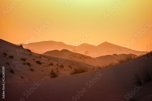 Dubai Emirates sand dunes sunset