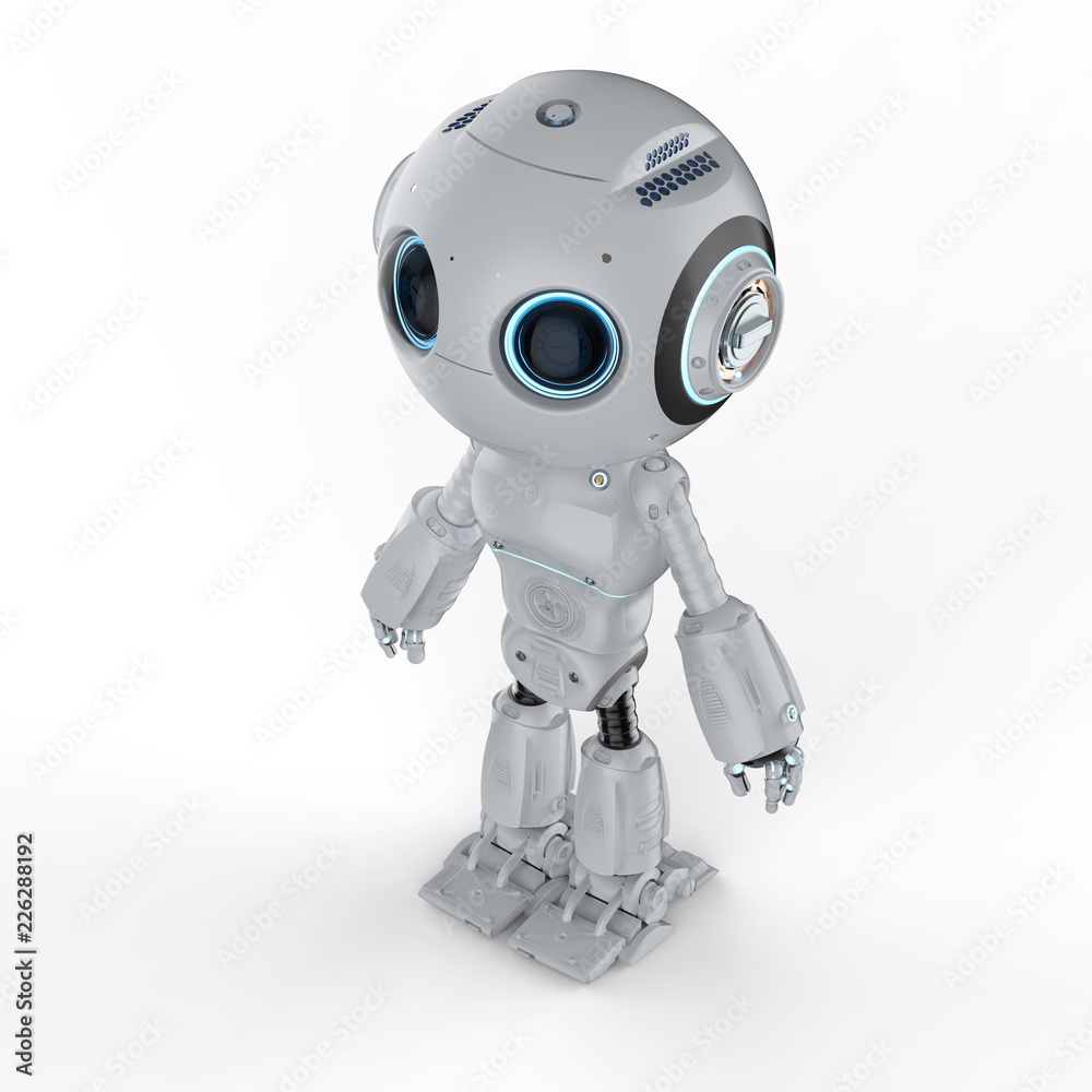 Naklejka premium cute mini robot