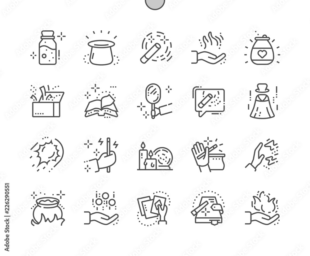 Magic Well-crafted Pixel Perfect Vector Thin Line Icons 30 2x Grid for Web Graphics and Apps. Simple Minimal Pictogram