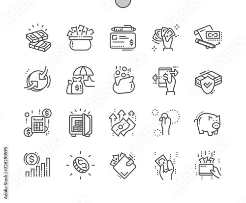 Money Well-crafted Pixel Perfect Vector Thin Line Icons 30 2x Grid for Web Graphics and Apps. Simple Minimal Pictogram
