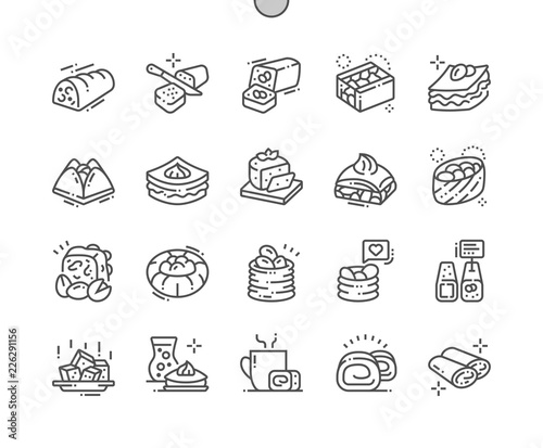 Oriental sweets Well-crafted Pixel Perfect Vector Thin Line Icons 30 2x Grid for Web Graphics and Apps. Simple Minimal Pictogram