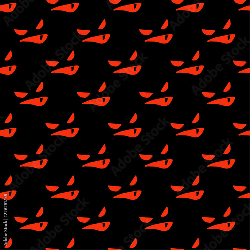 Seamless decorative vector background Happy Halloween. Pumpkins. Doodle. Brushwork. Hand hatching. Can be used for wallpaper, textile, invitation card, wrapping, web page background.