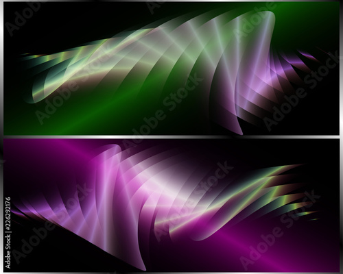 Set of two backgrounds with a blurred line gradation