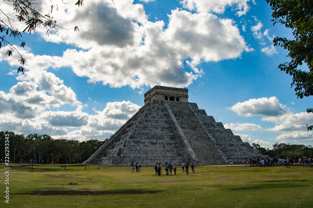 Kukulkan pyramid in Chichen Itza. This is one of the most important buildings in the ancient city. The Pre-Hispanic City of Chichen-Itza was declared a World Heritage site by UNESCO ref. 483 Kukulkan pyramid in Chichen Itza. This is one of the most important buildings in the ancient city. The Pre-Hispanic City of Chichen-Itza was declared a World Heritage site by UNESCO ref. 483