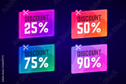Vector sale coupons with scissors. For shop promotions and produ