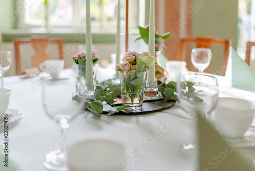 romantische Tischdekoration, Hochzeit