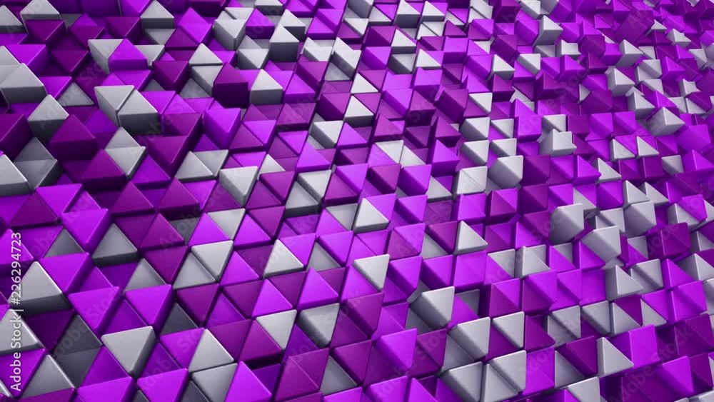Abstract background with animation of wave mosaic of triangles. Technological backdrop. Animation of seamless loop. Abstract background with animation of wave mosaic of triangles. Technological backdrop. Animation of seamless loop.