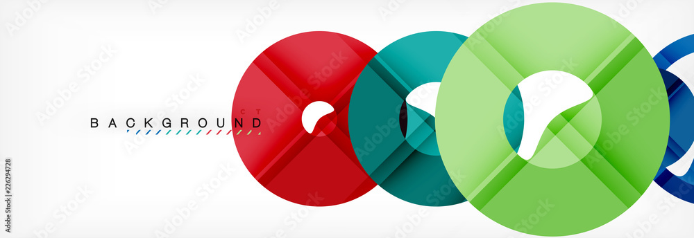 Colorful rings on grey background, modern geometric pattern design. Vector business or technology presentation design template, brochure or flyer pattern, or geometric web banner Colorful rings on grey background, modern geometric pattern design. Vector business or technology presentation design template, brochure or flyer pattern, or geometric web banner