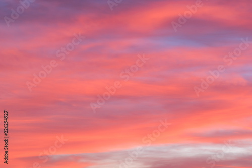 Abstract photography of cloudy sky after sunset. Background of the colorful sky after sunset, Zlin, Czech Republic © Martin