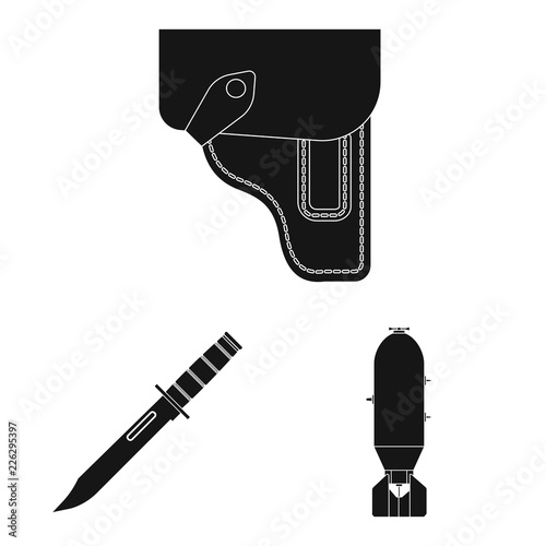 Vector design of weapon and gun symbol. Collection of weapon and army vector icon for stock.