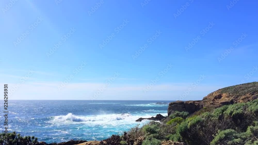 The Pacific Ocean at the Point Lobos State Natural Reserve, California, United States. The Point Lobos protected areas provide shelter to a wide range of fish, invertebrates, birds, and marine mammals The Pacific Ocean at the Point Lobos State Natural Reserve, California, United States. The Point Lobos protected areas provide shelter to a wide range of fish, invertebrates, birds, and marine mammals