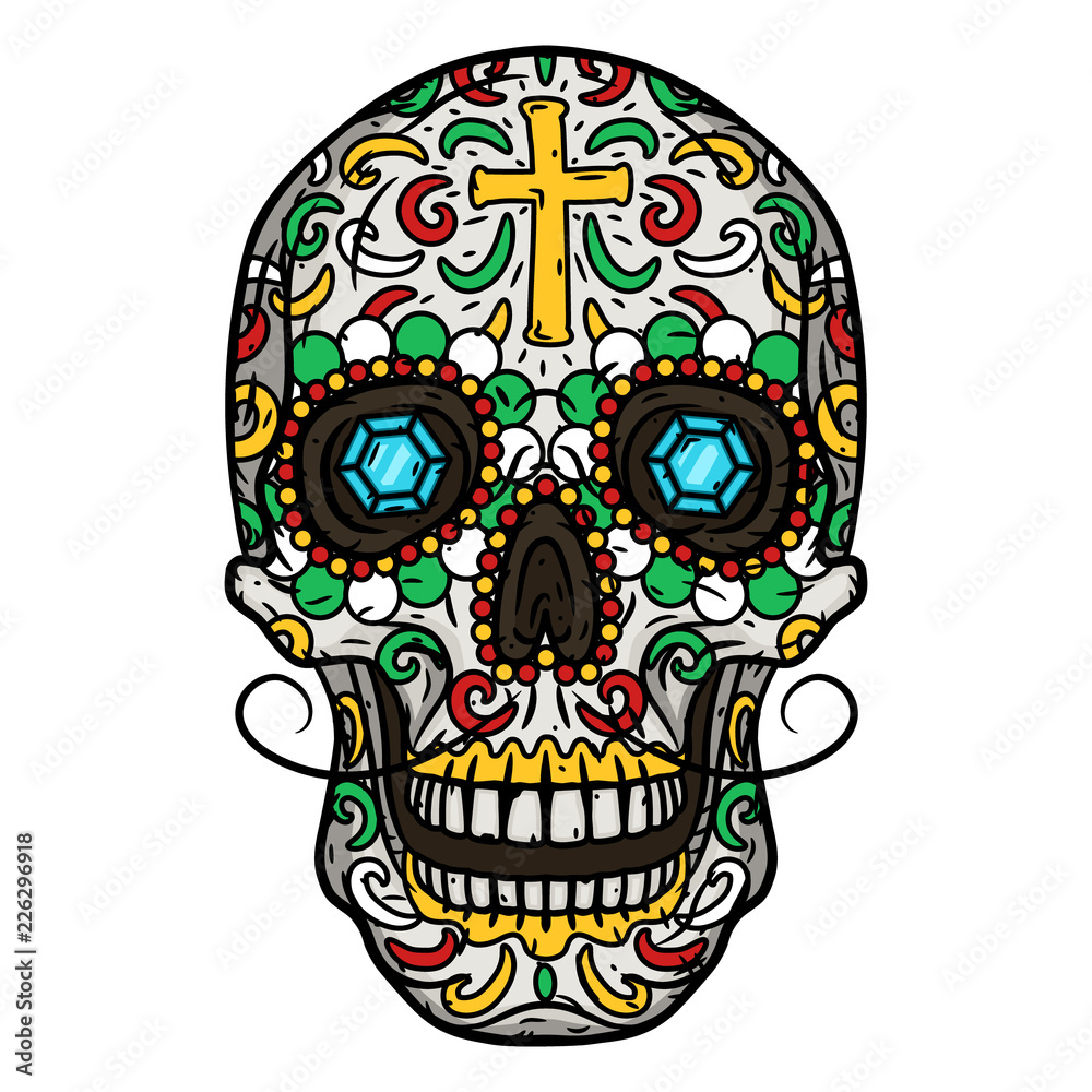 Skull. Day of The Dead Skull. Mexican sugar skull. Skull. Day of The Dead Skull. Mexican sugar skull.
