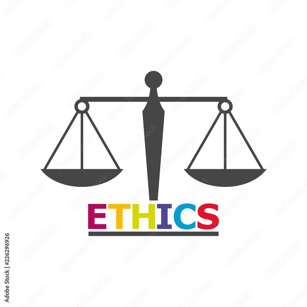 Ethics word, Ethics text, Ethics icon or logo Ethics word, Ethics text, Ethics icon or logo