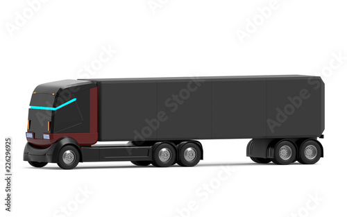 self-driving truck futuristic black