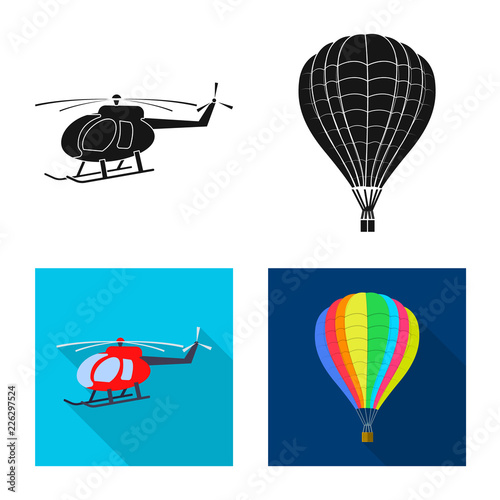 Vector design of plane and transport logo. Set of plane and sky vector icon for stock.