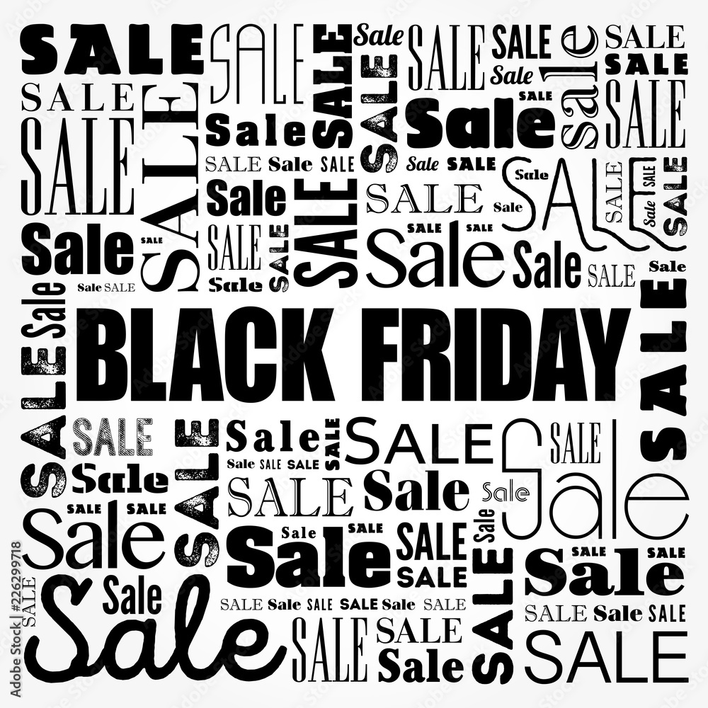 Obraz premium Black Friday Sale word cloud collage, business concept background