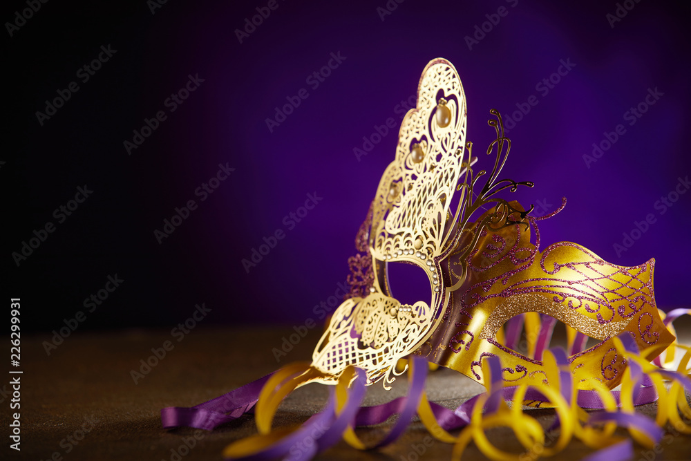 Fototapeta premium Close up on small mask lying on the ground