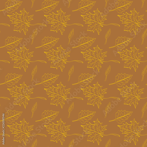 Seamless vector background of leaves